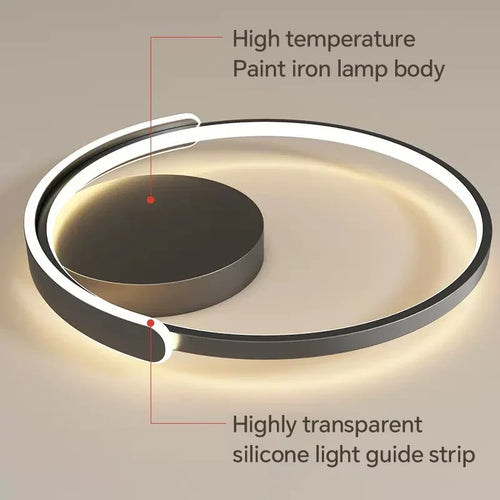 plafonnier led moderne pour décoration intérieure et ambiance chaleureuse - vue 6 sur 10