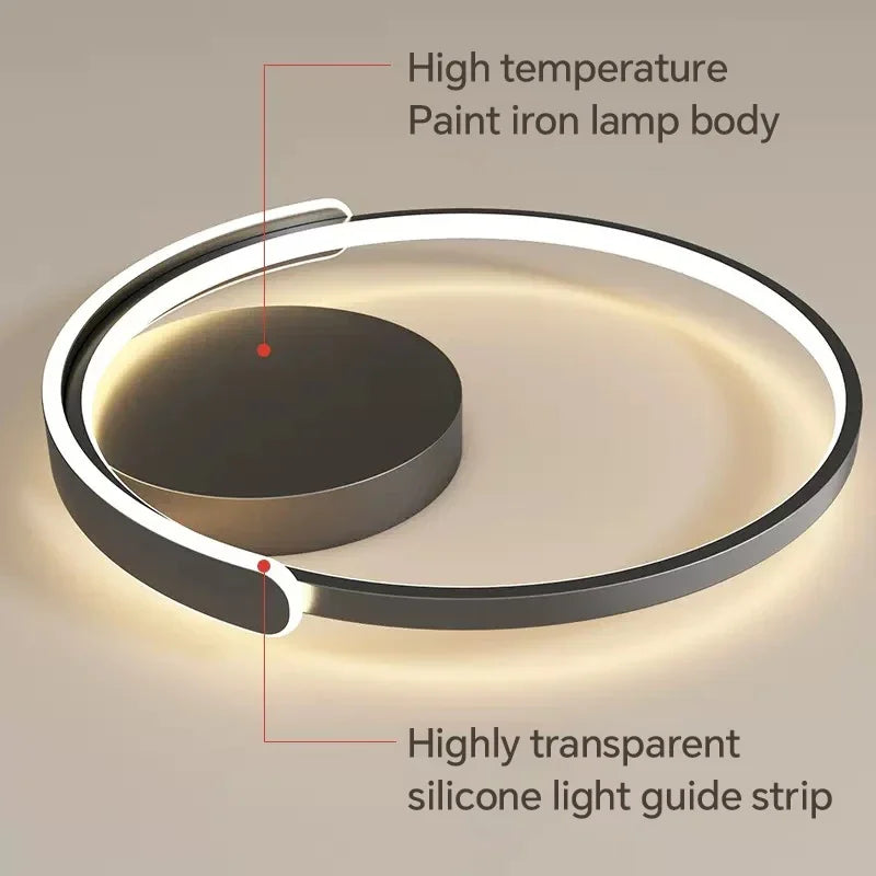 plafonnier led moderne pour décoration intérieure et ambiance chaleureuse - vue 6 sur 10