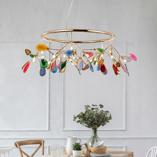 lustre luciole créatif en agate design postmoderne élégant - vue 4 sur 14