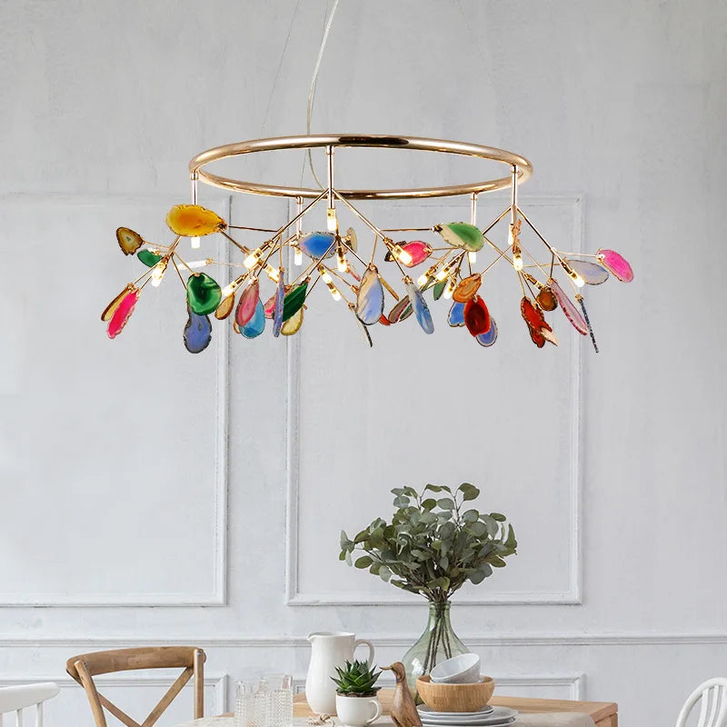 lustre luciole créatif en agate design postmoderne élégant - vue 3 sur 14