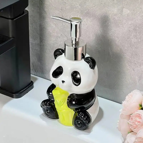 bouteille de lotion céramique panda pour salle de bain - vue 5 sur 6