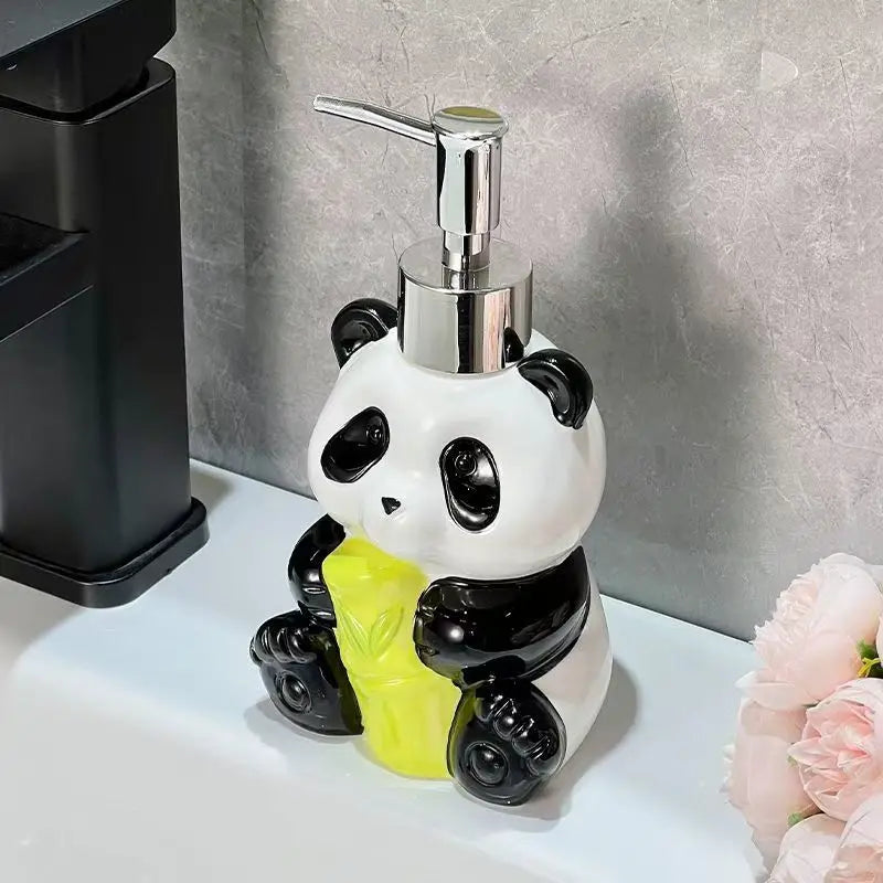 bouteille de lotion céramique panda pour salle de bain - vue 4 sur 6