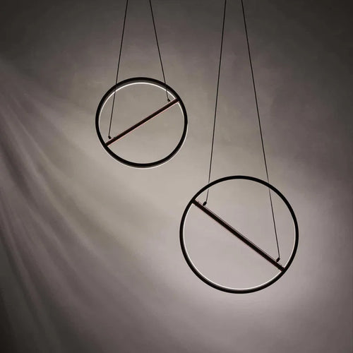 suspension rétro en fer avec bande led pour éclairage intérieur - vue 2 sur 7