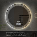 miroir rond à led avec rétroéclairage réglable et antibuée intelligent