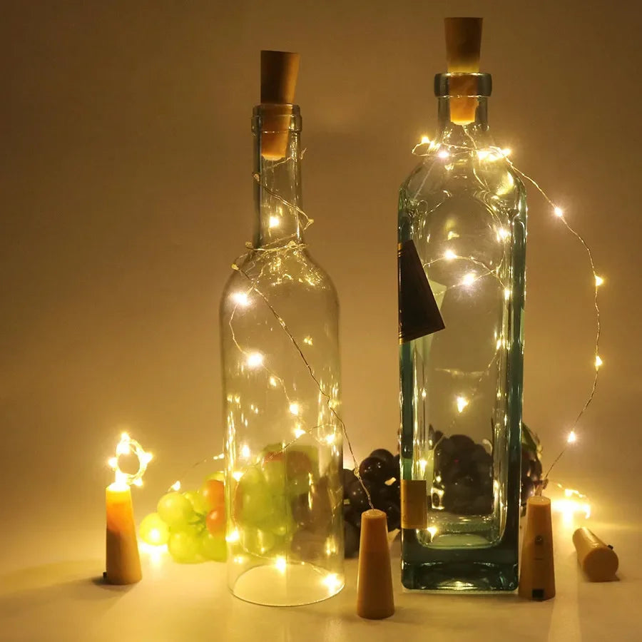 guirlande lumineuse led pour bouteilles de vin décorative Noël - vue 7 sur 8