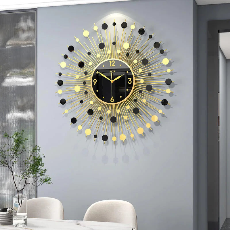 horloge murale luxe design créatif silencieuse pour décoration moderne - vue 5 sur 8