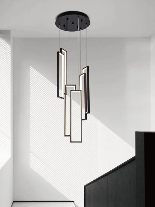lustre nordique en aluminium intérieur dimmable led long - vue 3 sur 10