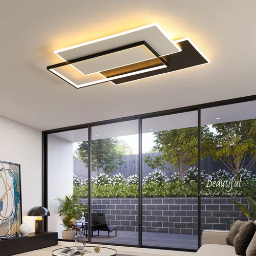 lustre moderne dimmable design intérieur lumineux rectangle décoratif - vue 2 sur 11