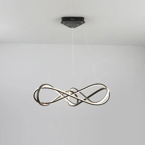 lustre led moderne avec télécommande design élégant et courbé - vue 7 sur 12