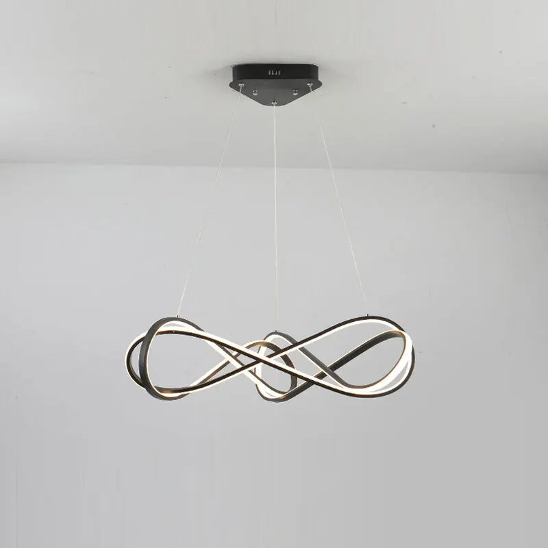 lustre led moderne avec télécommande design élégant et courbé - vue 6 sur 12