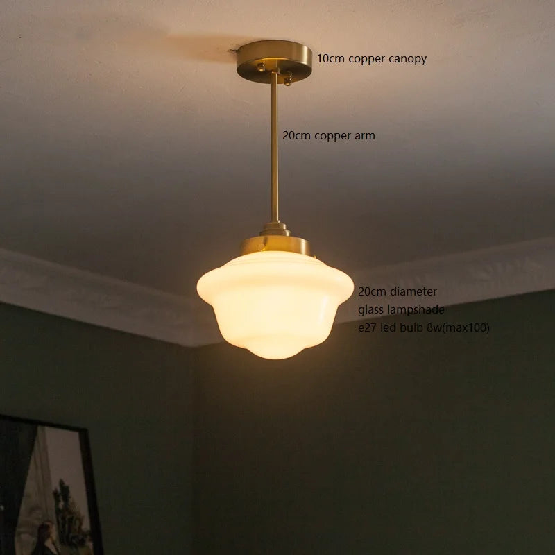 iwhd suspension led en verre et cuivre style nordique moderne - vue 28 sur 28