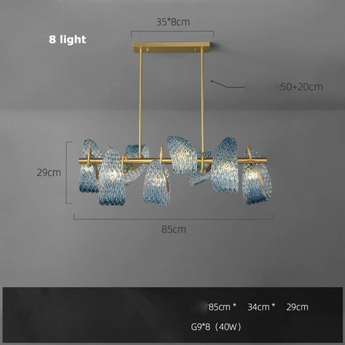 Suspension modernes en verre bleu lampes suspendues design pour couloir Bar chambre lustre Suspension Luminaire éclairage - vue 18 sur 21