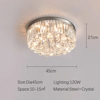 Plafonnier Led en cristal de luxe