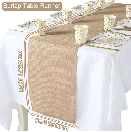 Chemin de table en lin style champetre rustique - vue 9 sur 11