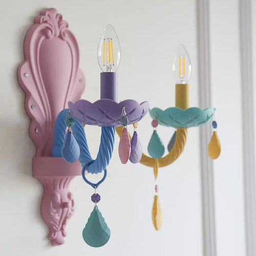 lustre arc-en-ciel pour enfants style macarone kawaii led - vue 5 sur 14