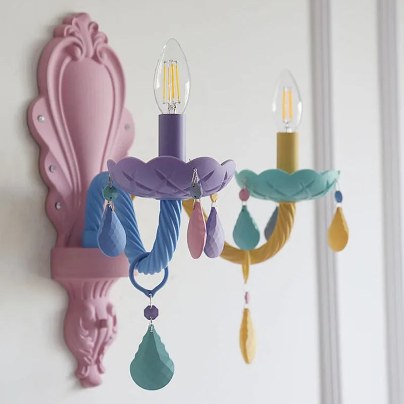 lustre arc-en-ciel pour enfants style macarone kawaii led - vue 4 sur 14