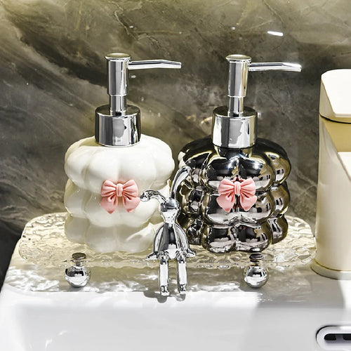 bouteille en céramique pour shampoing et désinfectant manuel - vue 2 sur 10