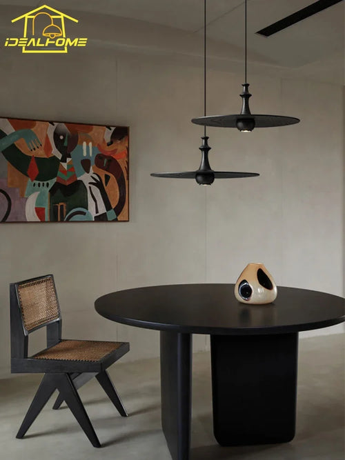 suspension soucoupe volante en bois design minimaliste pour intérieur - vue 2 sur 14