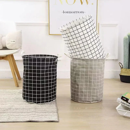 panier à linge pliable grand format rangement étanche coton lin - vue 2 sur 8