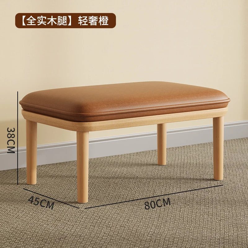 tabouret en velours moderne nordique pouf unique et peu encombrant - vue 12 sur 24