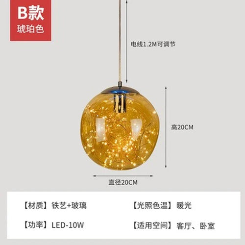 lustre nordique étoilé en verre pour décoration moderne - vue 18 sur 24