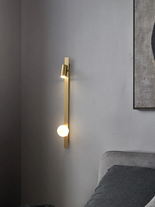 applique murale en cuivre avec bande led minimaliste luxe - vue 3 sur 8