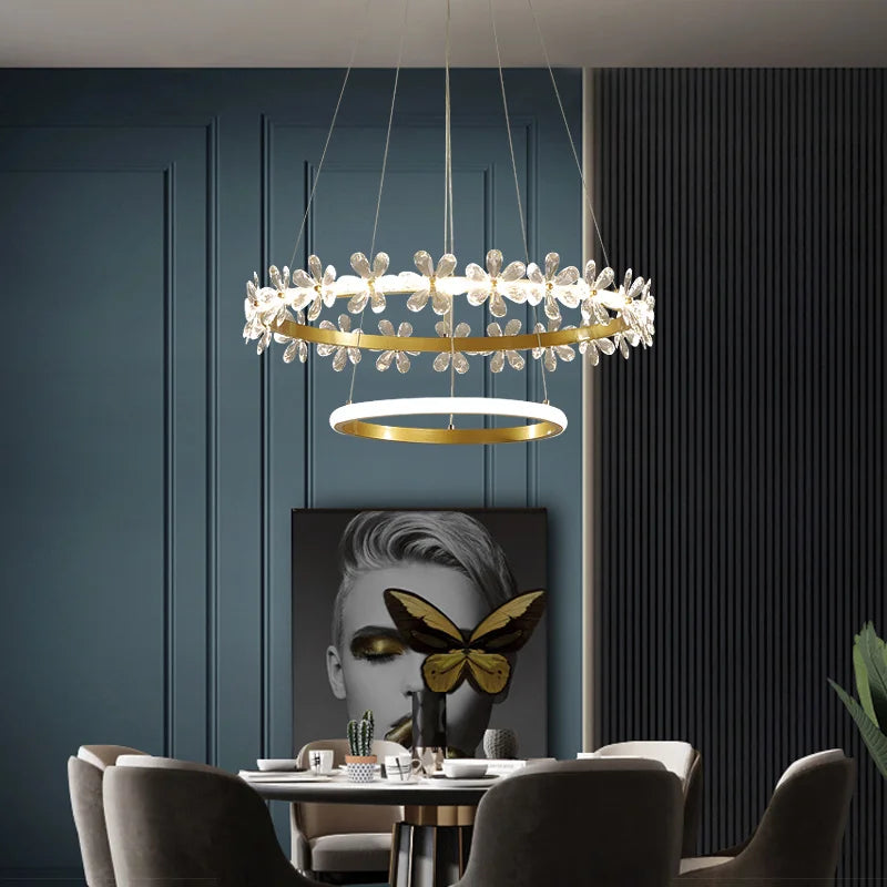lustre cristal moderne pour éclairage tendance intérieur - vue 5 sur 7