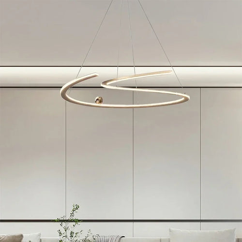 lustre moderne led anneaux pour décoration intérieure - vue 5 sur 12