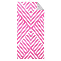 serviette de plage séchage rapide compacte jacquard rayé