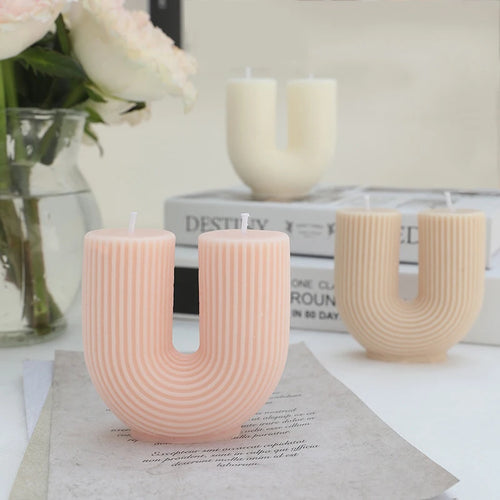 bougies parfumées géométriques en forme de u pour décoration intérieure - vue 7 sur 27