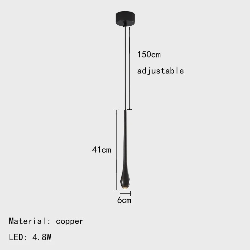 suspension moderne à led avec intensité variable en laiton et cuivre