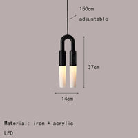 lustre art déco en métal noir et blanc avec fil réglable