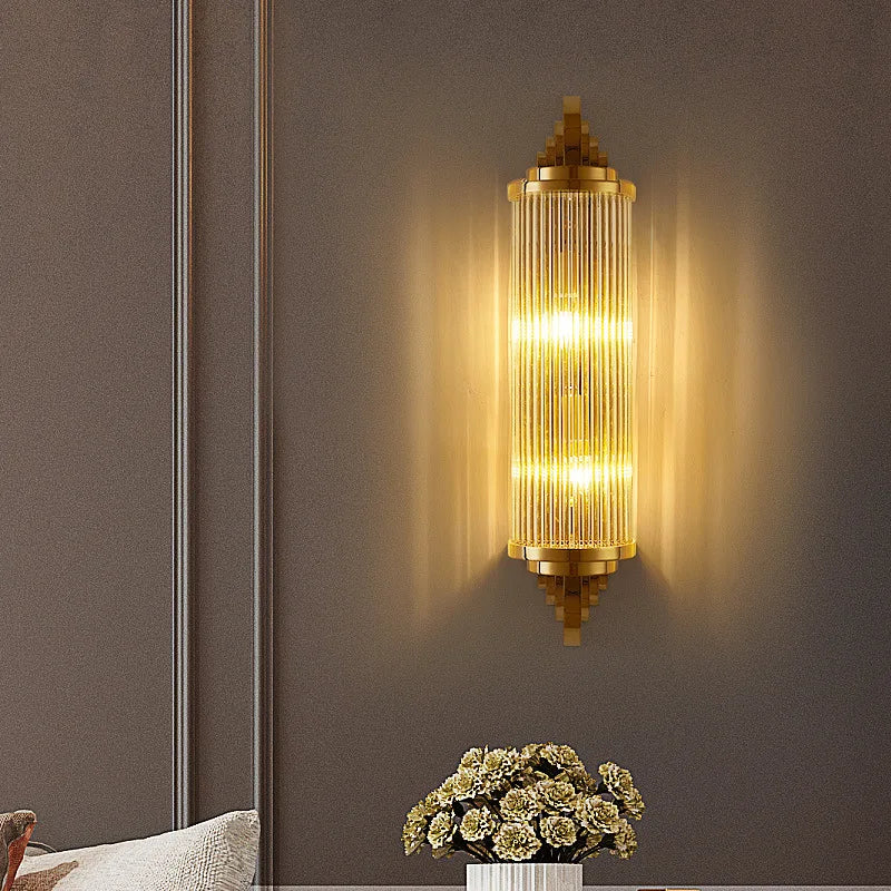 applique murale en acier inoxydable et cristal design moderne - vue 4 sur 6