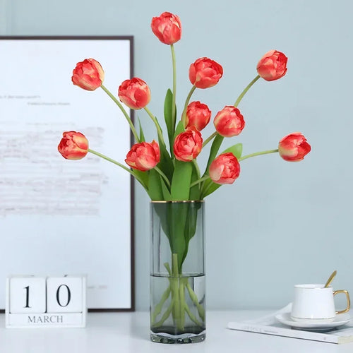 fleurs artificielles tulipes en soie décoratives pour toutes occasions - vue 2 sur 13