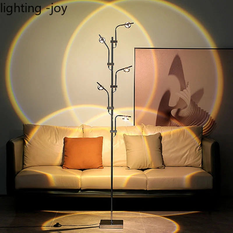 lampadaire led avec projection de coucher de soleil sur pied - vue 6 sur 9