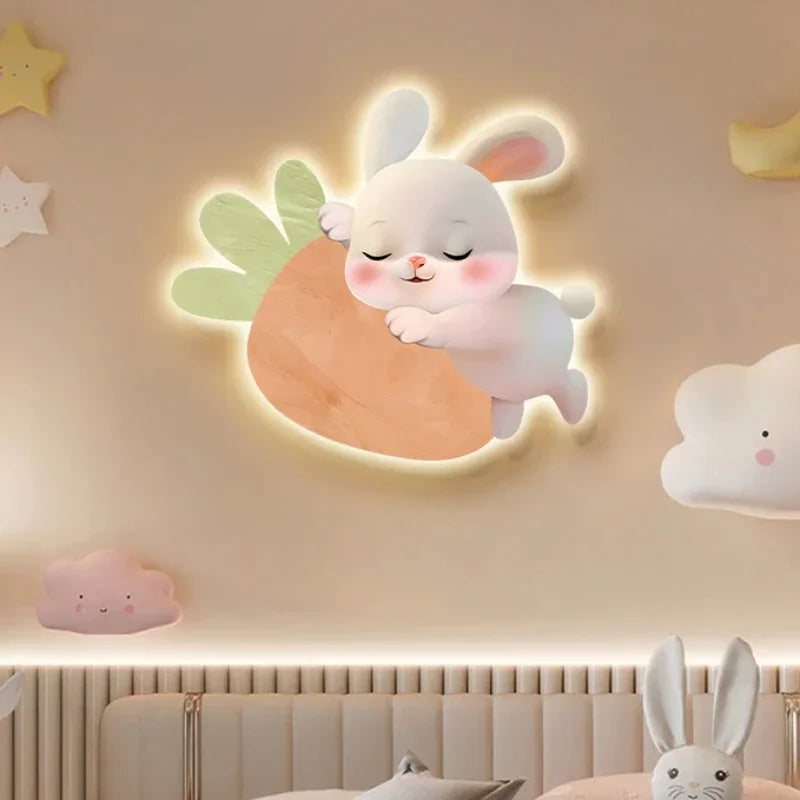 Applique murale led lapin dessin animé décoration moderne - vue 7 sur 9