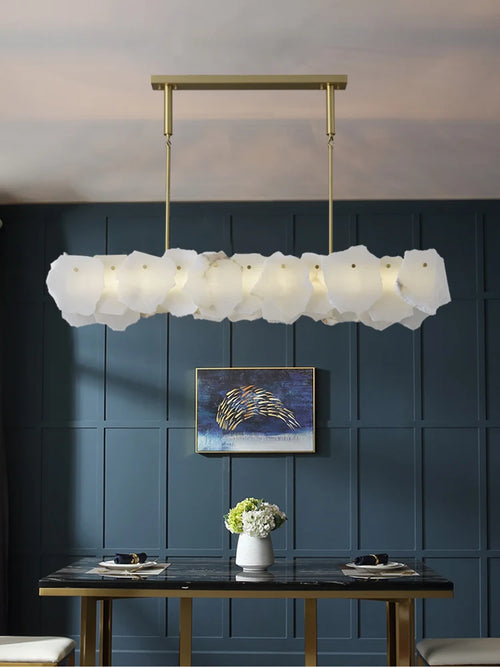 lustre en marbre naturel en cuivre pour décoration intérieure élégante - vue 3 sur 10