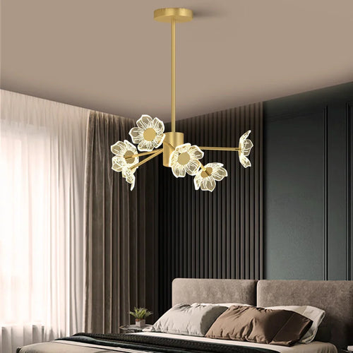 lustre moderne en fleurs pour décoration intérieure élégante - vue 5 sur 11