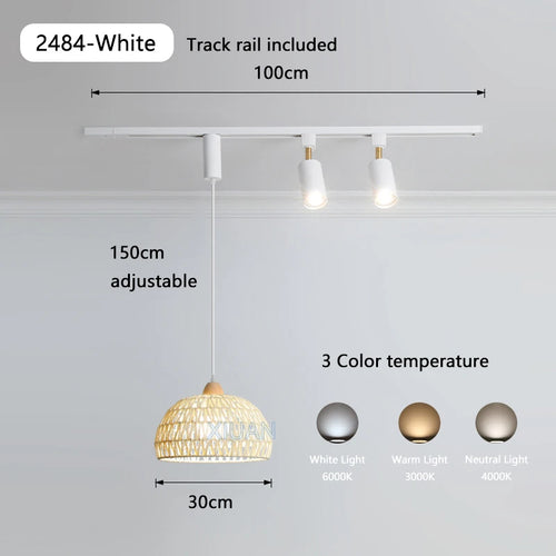 suspension led en bois pour table à manger nordique - vue 12 sur 18