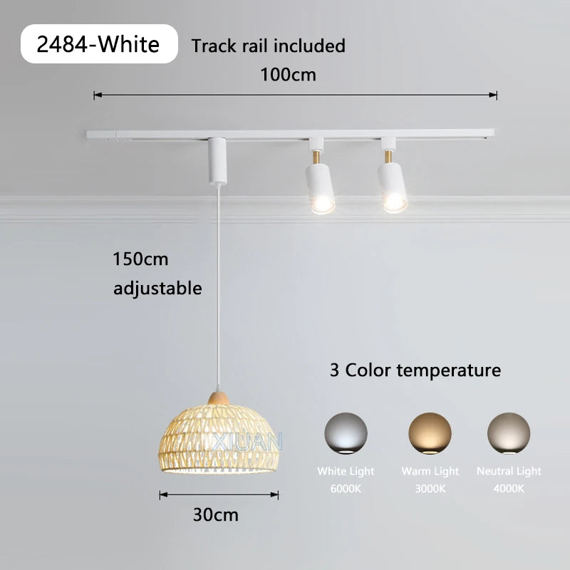 suspension led en bois pour table à manger nordique - vue 11 sur 18