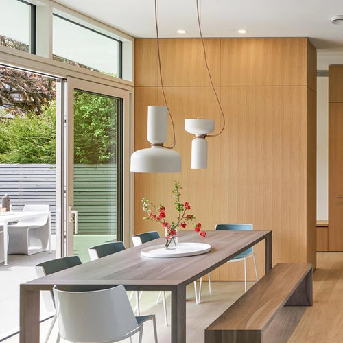 suspension nordique led en fer forgé design moderne - vue 4 sur 17