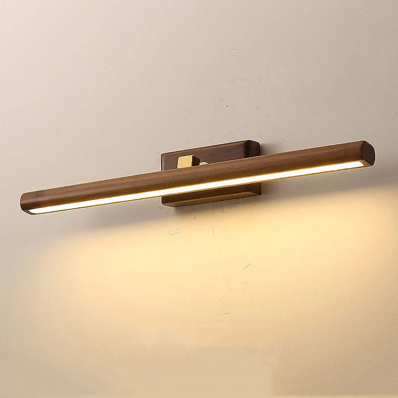 miroir de luxe en noyer led rotatif à 360° applique murale - vue 4 sur 6