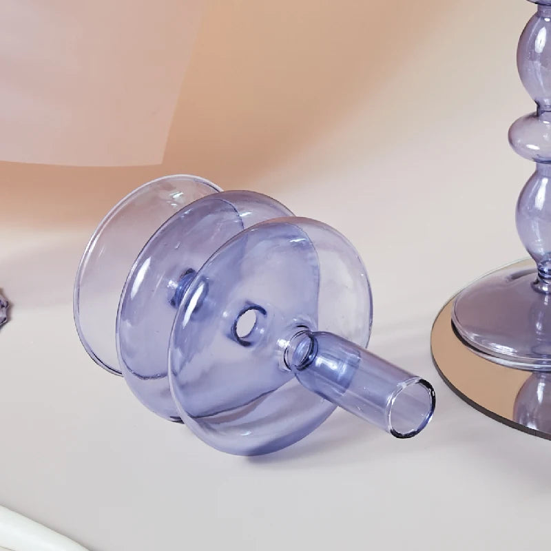 bougeoirs en verre pour décoration de mariage et cadeau Noël - vue 6 sur 24