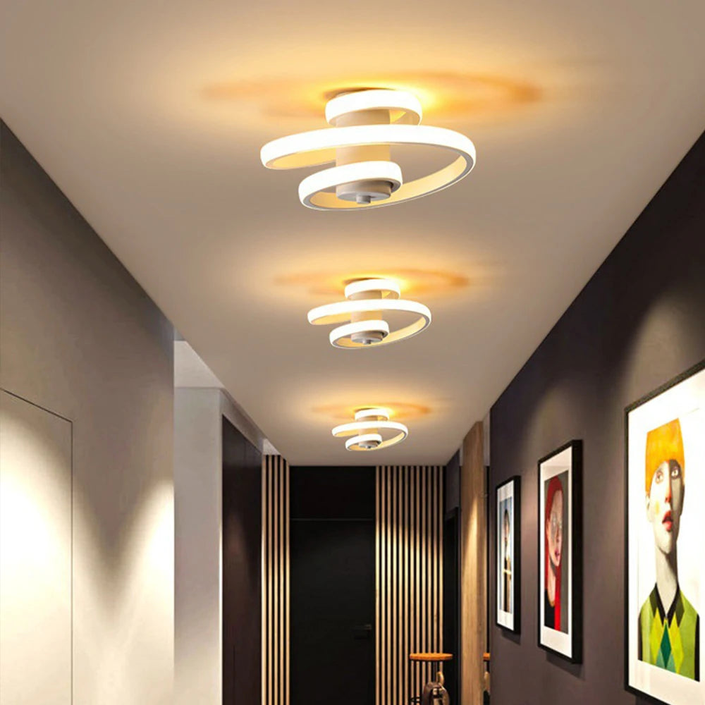 plafonnier led moderne en spirale pour un intérieur minimaliste - vue 4 sur 8