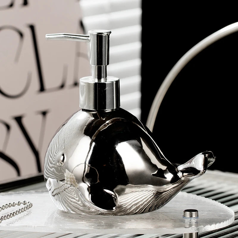 distributeur de savon en céramique décoratif moderne pour salle de bain - vue 11 sur 16