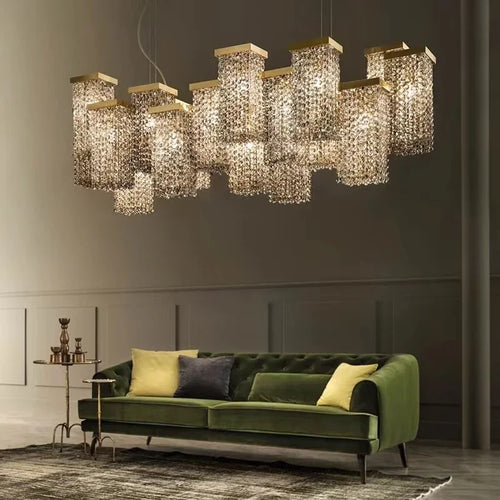 lustre moderne en cristal pour décoration élégante et raffinée - vue 3 sur 11