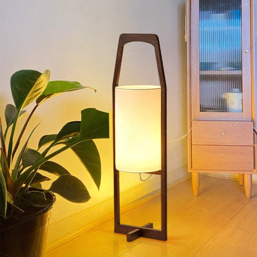 lampadaire japonais rétro en bois massif design créatif et simple - vue 2 sur 6