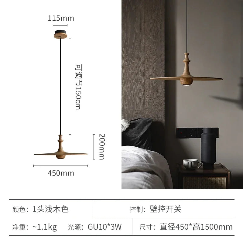 suspension soucoupe volante en bois design minimaliste pour intérieur - vue 11 sur 14