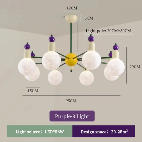 lustre moderne pour chambre d'enfants design nordique lumineux et coloré