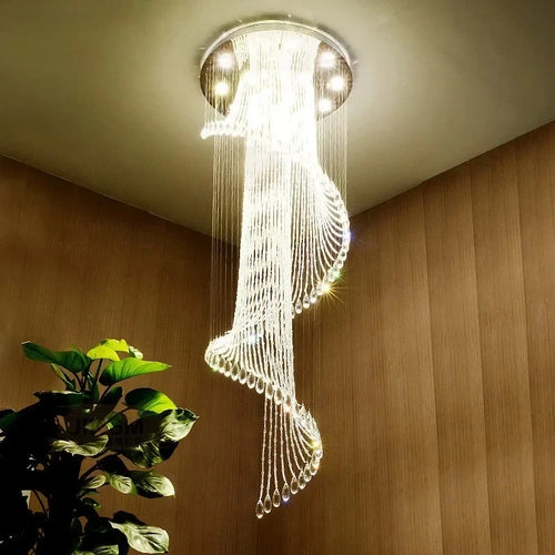 lustre en cristal moderne créatif avec éclairage led - vue 4 sur 6